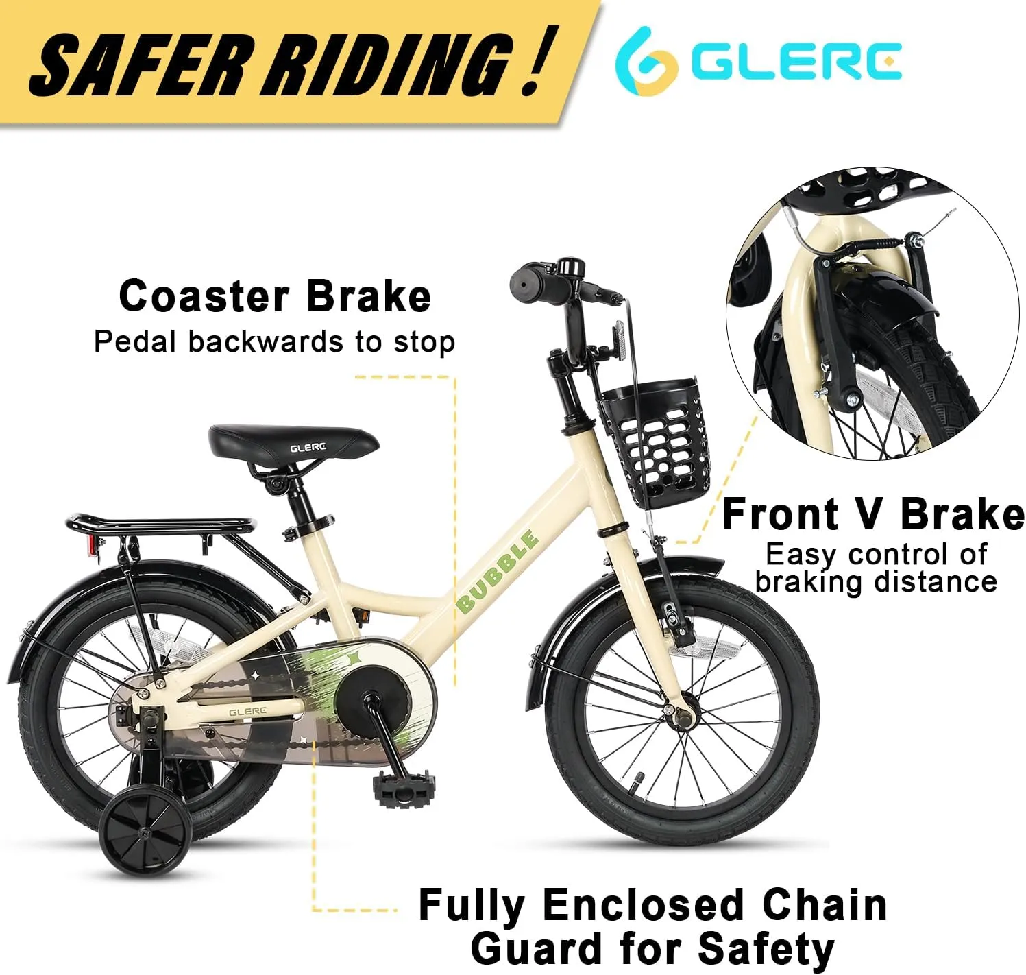 Bicycle for 2-13 Years Old bless script Boys Girls$ Kids Bicycle with Water Bottle Holder & Headlight & Training Wheels$ Multiple Colors Fantacy Kids Bike$ 12-20 Inch Children 