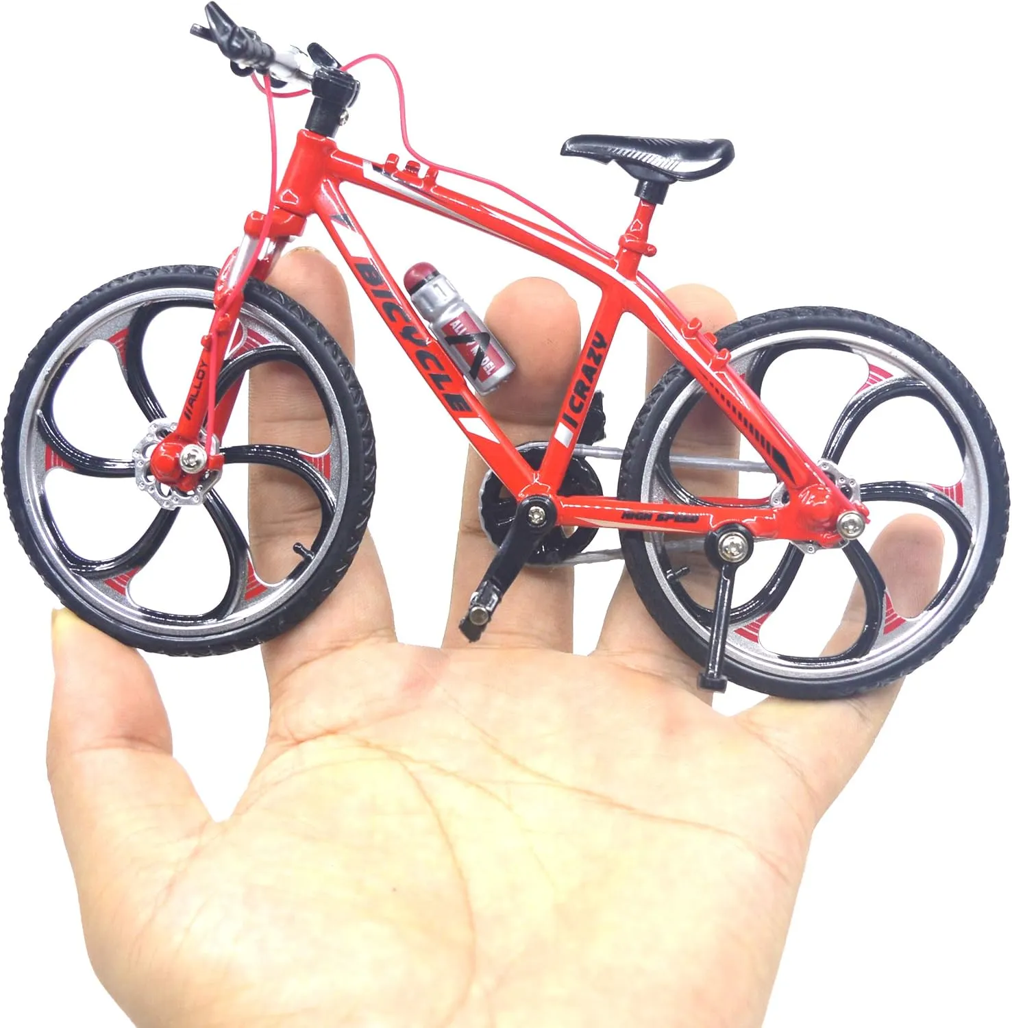 Bicycle Model Cool snow proposal vault Boy Toy (Racing Bike Red) Ailejia Finger Racing Bicycle Mountain Bike Cake Topper Mini Dirt Bike 