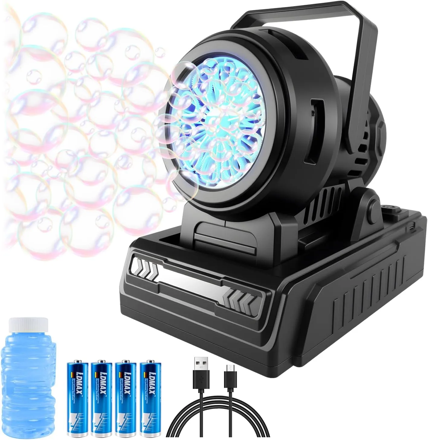 Big Bubbles Per Minute for Parties Birthday Wedding Bubble Machine Automatic Bubble Blower: Rechargeable or Battery Operated(Batteries Included) Bubble Maker selection for Kids| 20000  