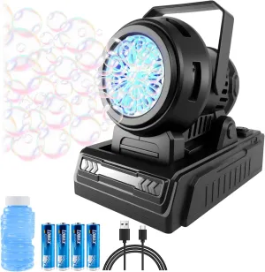 Big Bubbles Per Minute for Parties Birthday Wedding Bubble Machine Automatic Bubble Blower: Rechargeable or Battery Operated(Batteries Included) Bubble Maker selection for Kids| 20000  