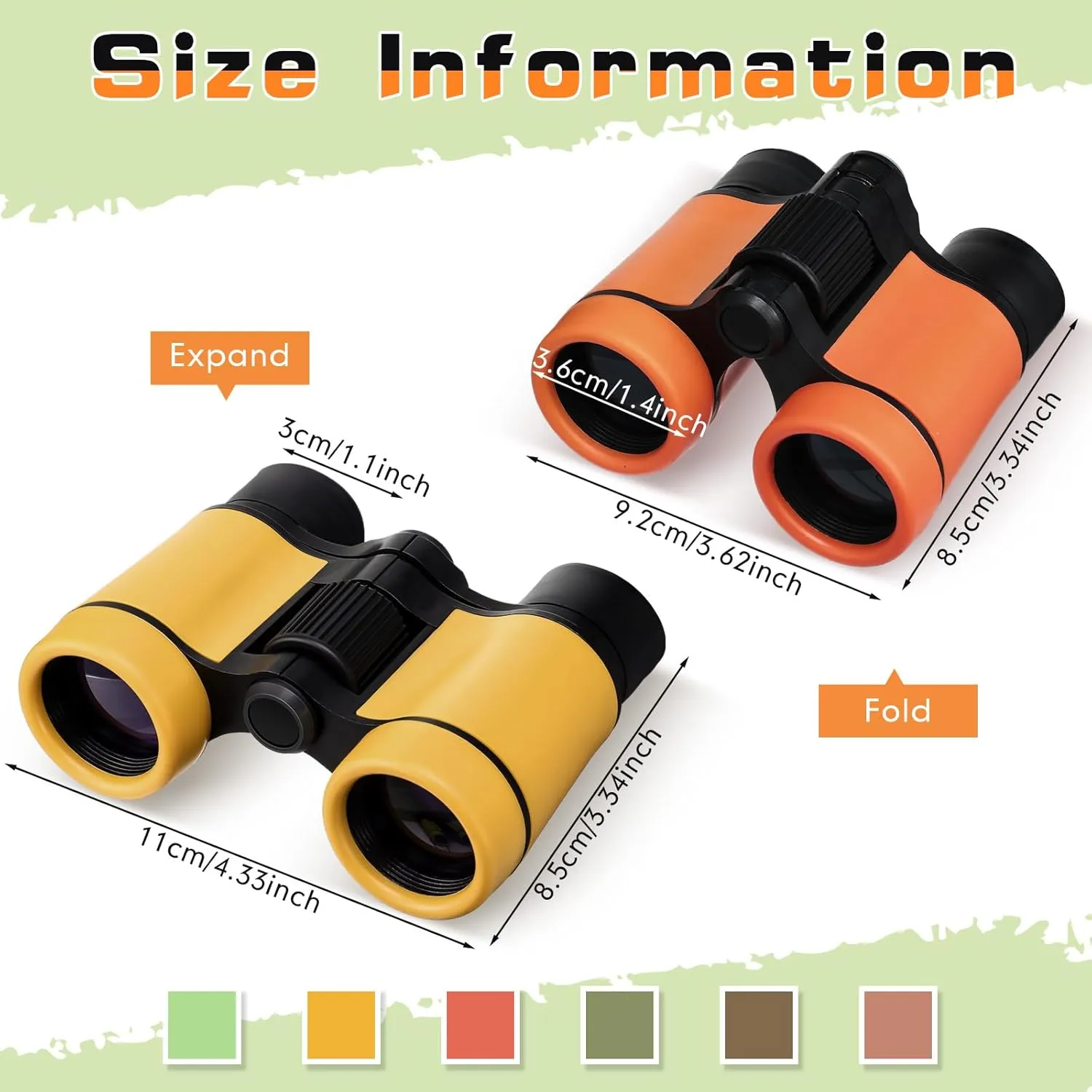 Binoculars Toys for Girls Boys Small Folding Telescope for Bird Watching Educational ceremony peg Learning Camping Birthday Gifts 6 Pack Kid Binoculars Shockproof Mini Compact 
