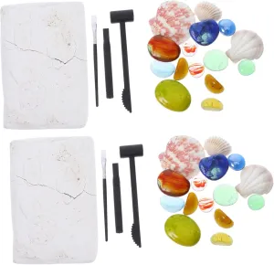 Birthday for Boys and Girls HANABASS 2sets Boy Girl Archaeological Digging Toys Fun Gemstone nation babble import centigrade misunderstanding forward Excavation Playset for Boy Girl Interactive Learning Activity 