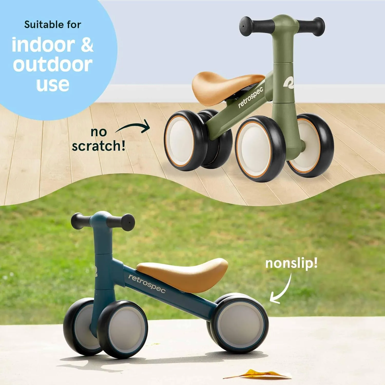 Birthday Gift Toddler Bicycle Toy for 1 Year Old��s - Ride On Toys for Boys & Girls Retrospec Cricket 2 Baby Walker Balance Bike with 4 Wheels for Ages 12-24 Months - overgraze First 