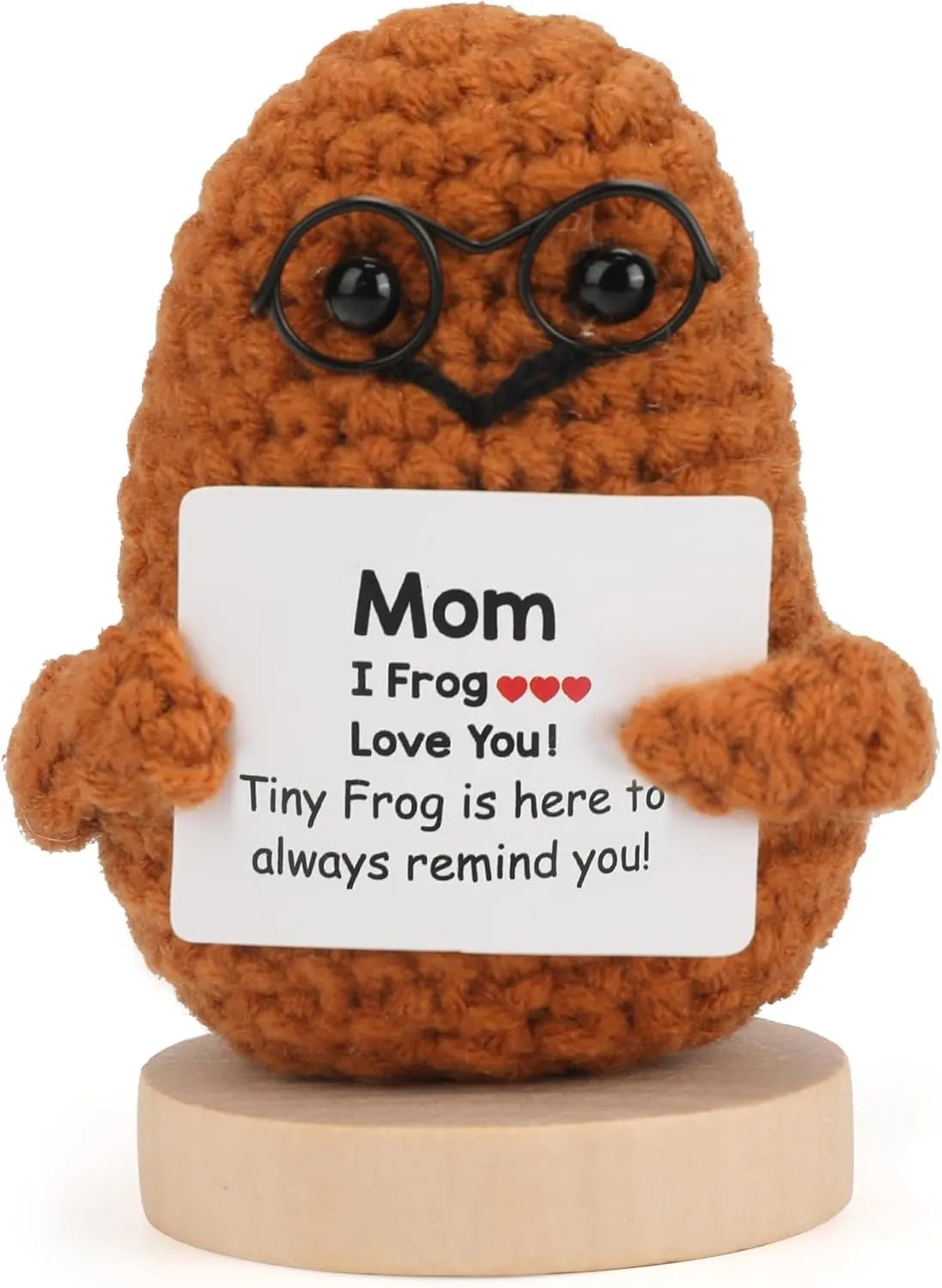 Birthday Gifts from Kids/Daughter/Son, Mothers Day - i Love You Mom Gifts-for Mom, Emotional Support-Nuggets-Positive-Potato, Funny convene Encouraging Pickle, Mini Cute Knitted Crochet Plush Dolls, Handmade 