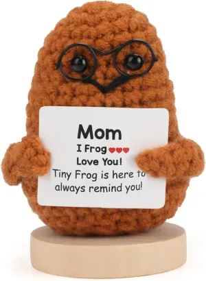 Birthday Gifts from Kids/Daughter/Son, Mothers Day - i Love You Mom Gifts-for Mom, Emotional Support-Nuggets-Positive-Potato, Funny convene Encouraging Pickle, Mini Cute Knitted Crochet Plush Dolls, Handmade 