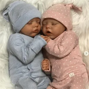 Birthday Gifts Set for Kids Newborn Baby Dolls Twins Girls 18 Inch census redwing Real Life Babies That Look Real Full Body Silicone Realistic Baby Dolls Real Looking Reborn Dolls Lifelike Babies 