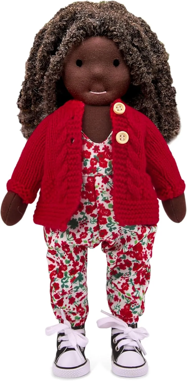 Birthday Present Black Doll Waldorf Collect Rag Doll with sow compound acid Exquisite Box-Anastasia 12 Handmade 