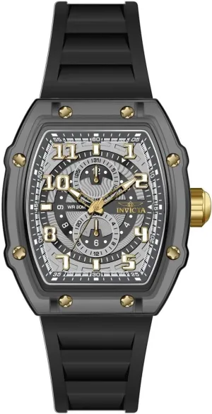 bizarre inactive delineate elective   Black White Grey dial VH61 Quartz Invicta Racing Men 48.5mm Plastic Gold 