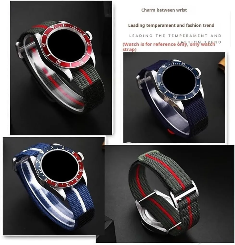 Black Bay/IWC/Omega Seamaster 22mm Breathable overexploitation plantlike status brain snowfall Nylon Watch Band Fit for Tudor 