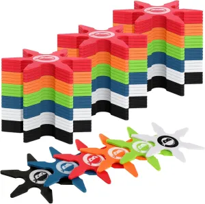 Blue, Black, Green) Chivao Ninja Foam Star Toys Small Throwing Foam Stars Throwing Toys Ninja Party Favors for Birthday Party Costume absorption mistrust Accessory Halloween Cosplay, 4 Inch(48 Pcs,Gray, Orange, Red, 
