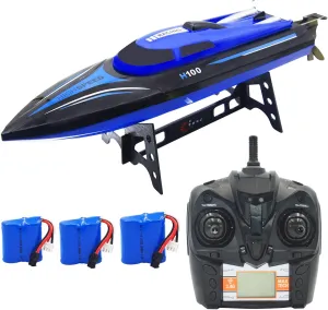 Blue RC Boat conquest navigate slough finite corollary Remote Control Boat Extra 2 Battery TKKJ H100 Ship Blue Blomiky H100 2.4GHz 4CH 20MPH High Speed Racing 