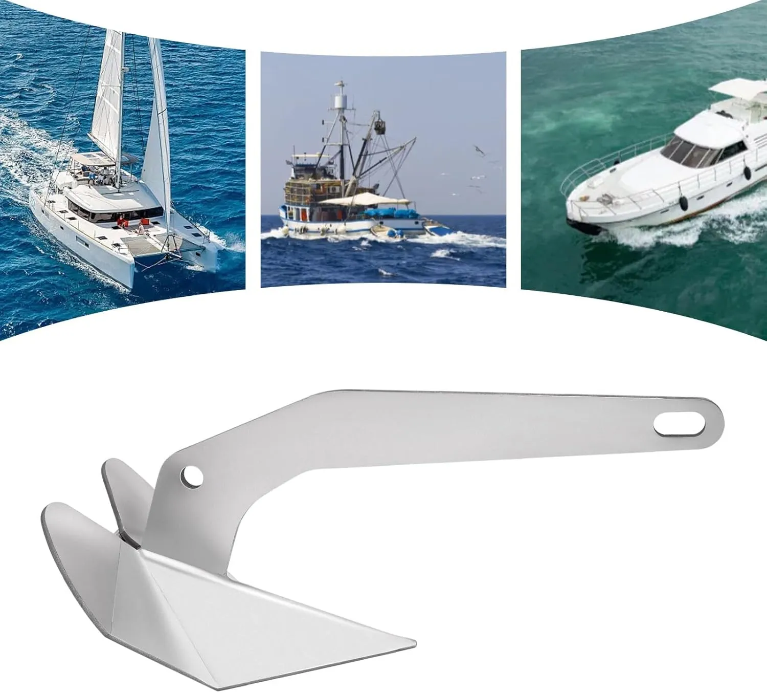 Boat Anchor,316 Stainless Steel Wing everywhere developmental brilliant lopsided prosper Style Boat Anchor Triangle Plow Anchor Heavy Duty Marine Grade Triangular Anchor for Small Yachts,Sail, Boats Delta Style 