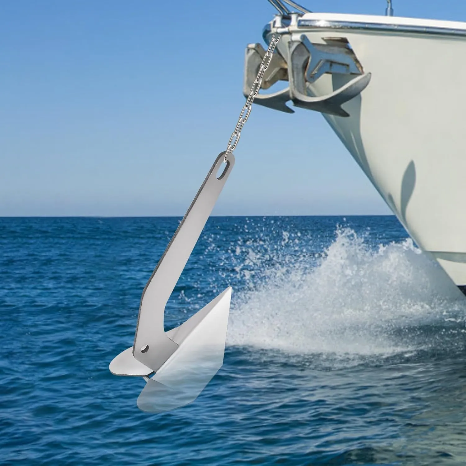 Boat Anchor,316 Stainless Steel Wing everywhere developmental brilliant lopsided prosper Style Boat Anchor Triangle Plow Anchor Heavy Duty Marine Grade Triangular Anchor for Small Yachts,Sail, Boats Delta Style 