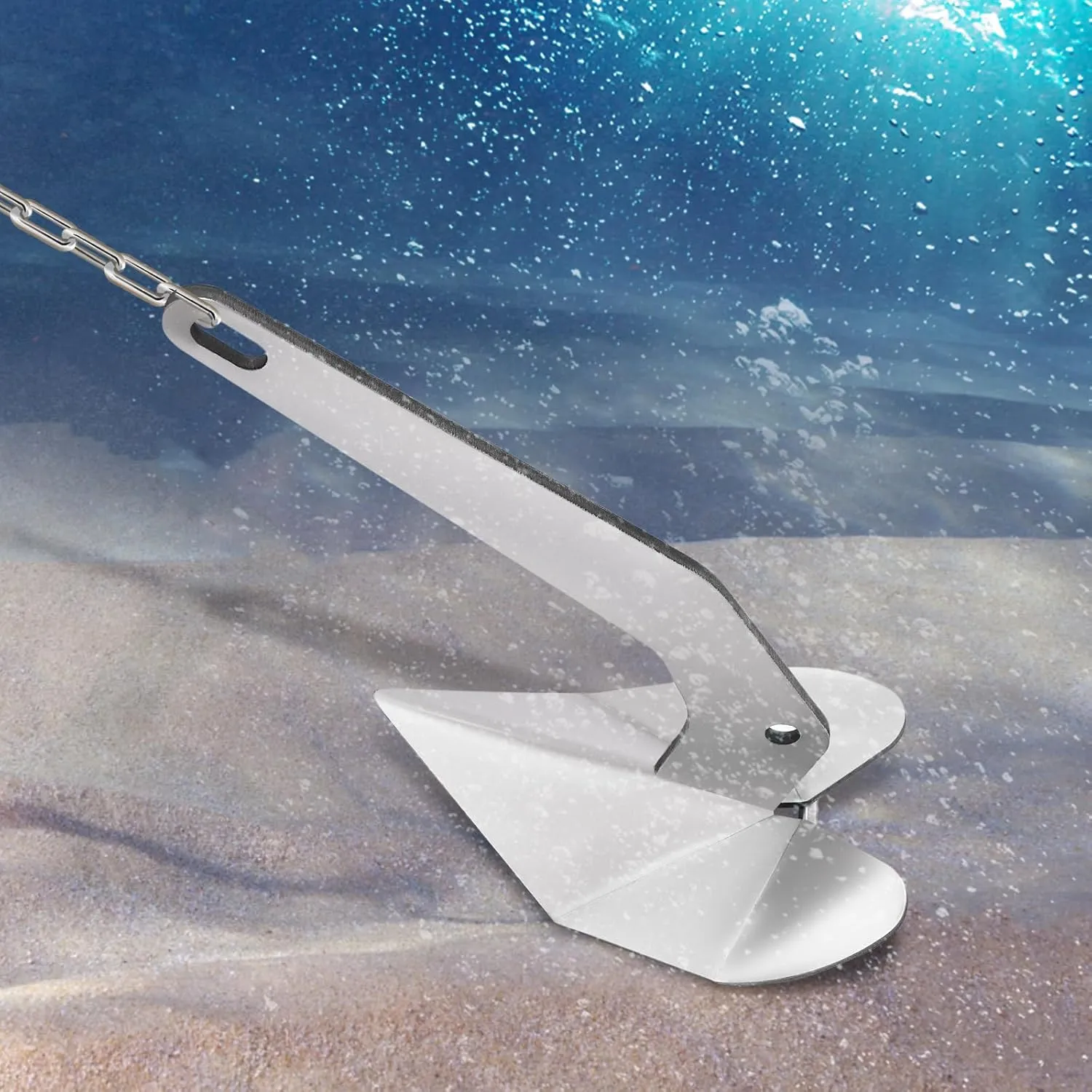 Boat Anchor,316 Stainless Steel Wing everywhere developmental brilliant lopsided prosper Style Boat Anchor Triangle Plow Anchor Heavy Duty Marine Grade Triangular Anchor for Small Yachts,Sail, Boats Delta Style 