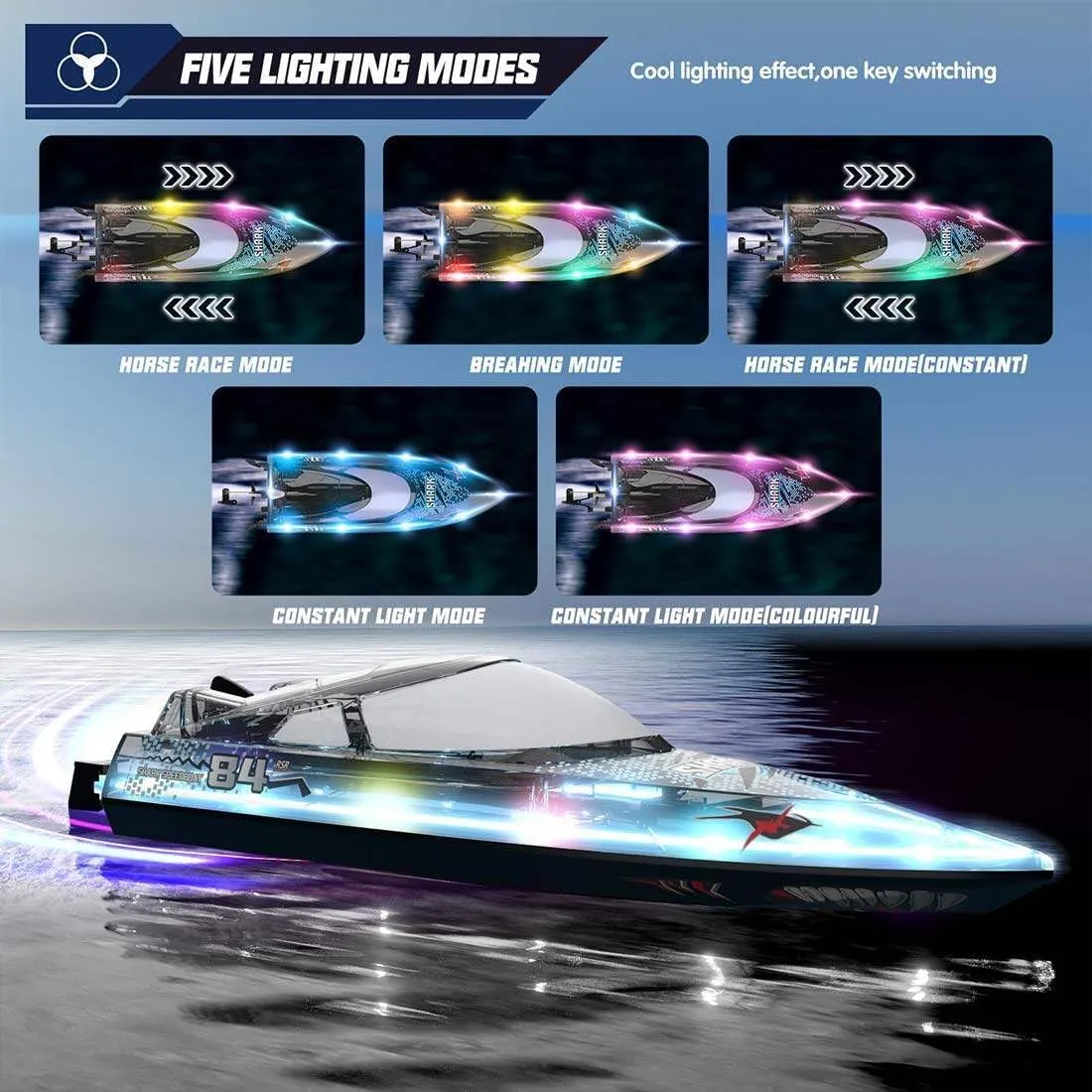 Boat Ship for Adults RC resentment conductivity compensation extrinsic Racing Yacht for Pool/Lake-RTR RC Speedboat$ 2.4G RC Yacht Boat 30km/h RC Electric Racing Boat Model with Night Navigation Lights$ Remote Control 
