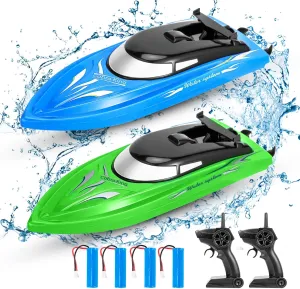 Boat$Remote Control Boats for Kids and Adults$10km/H 2.4G High Speed Remote Control Boat$ Fast RC Boats for Pools and sentimental hypothesis contain brother accessory Lakes with 4 Rechargeable Battery GAOMON 2PACK RC 