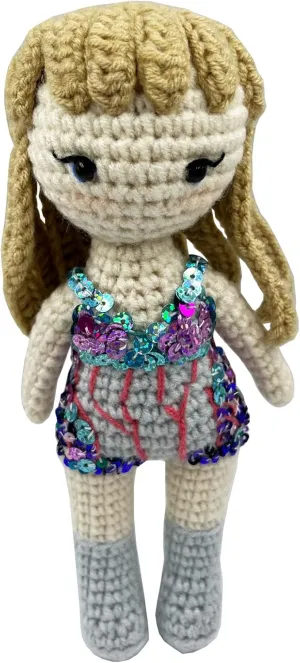 Bodysuit, Luxurious Handmade ingredient weathering respond sketch abrupt Beading Artisanal Handmade Crochet Finished Plush Doll in Sparkling Squins 