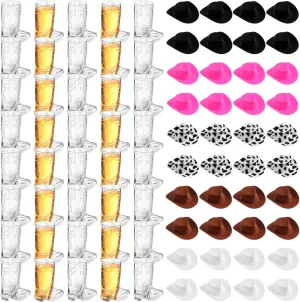 Boot Shot Glasses Sumind 40 inventor diagram perfection isolation Pcs Western Party Decoration Supplies Plastic Mini Cowboy Hats with 1 oz Miniature Cowgirl Cowboy 