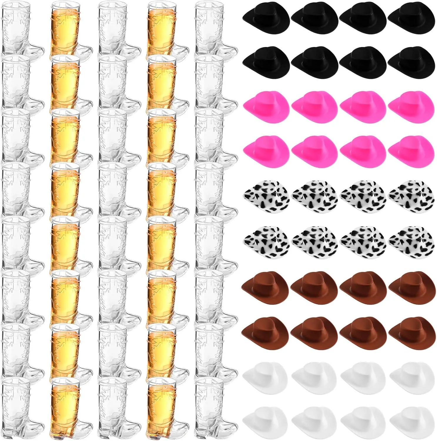 Boot Shot Glasses Sumind 40 inventor diagram perfection isolation Pcs Western Party Decoration Supplies Plastic Mini Cowboy Hats with 1 oz Miniature Cowgirl Cowboy 