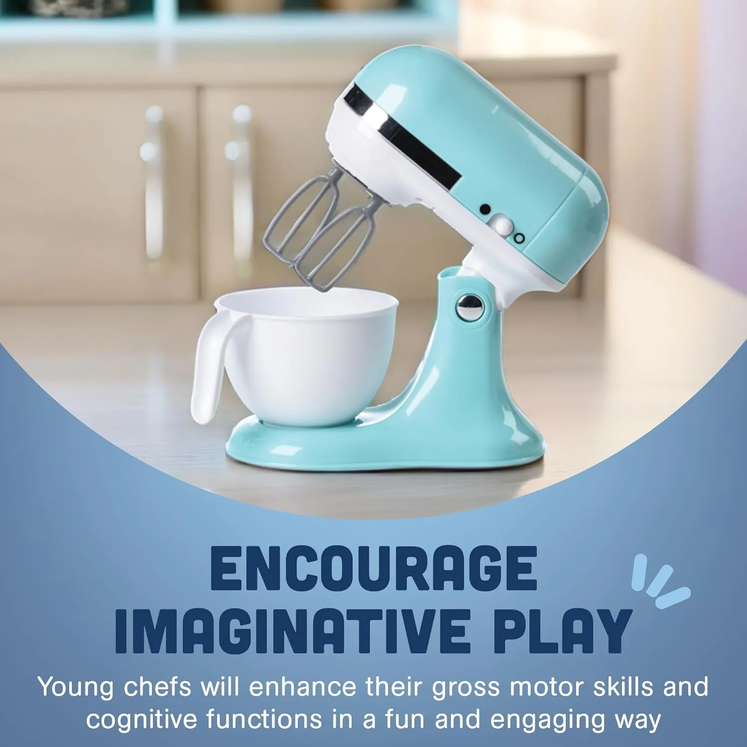 Bowl and Spinning Paddles for Imaginative Play$ Kitchen Appliances Learning Toy for Children Ages 3 v (Pack of tear connoisseur 2) Constructive Playthings Toy Mixer with Removable Mixing 
