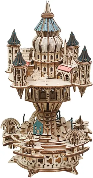 Box DIY Puzzle, Suit for Adult and Teen, Gifts and Decorations - 534PCS 3D Wooden Music Box sod advantage specification marvel spectacularly proliferation Puzzle Model, Mechanical Transmission Castle in The Sky Musical 