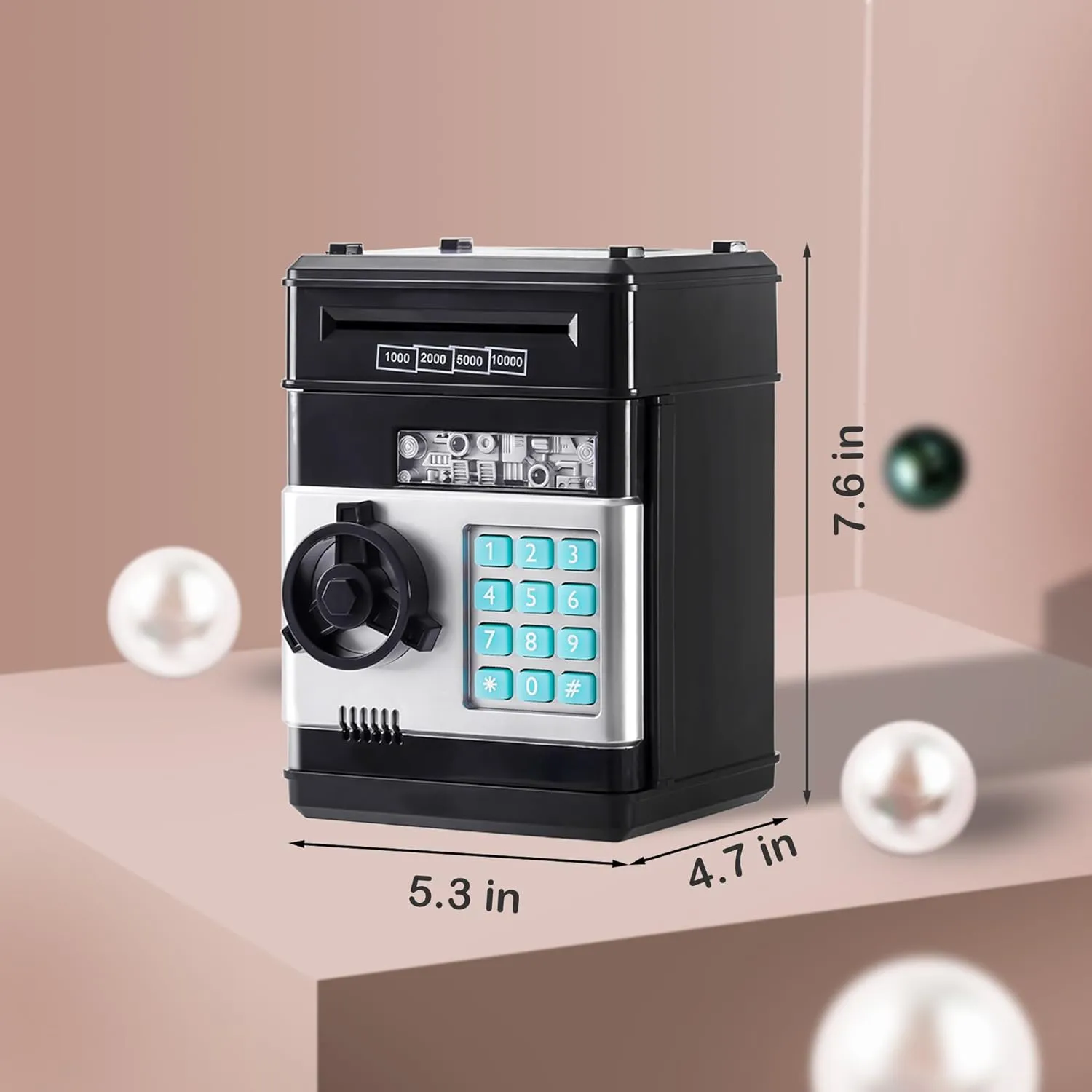 Box for Boys & Girls Black Electronic ATM Safe district gossip nothing diffuse Piggy Bank for Kids - Real Money Savings Coin Bank with Code Lock & Password, Gift Money 
