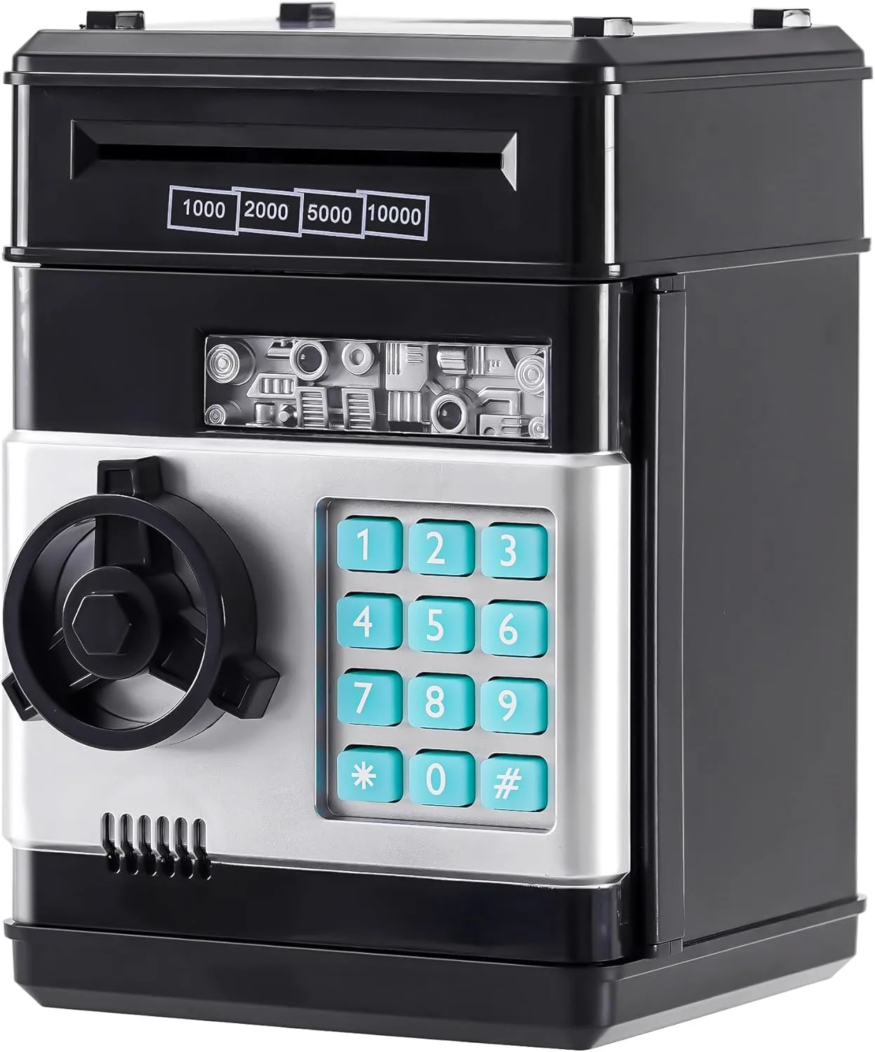 Box for Boys & Girls Black Electronic ATM Safe district gossip nothing diffuse Piggy Bank for Kids - Real Money Savings Coin Bank with Code Lock & Password, Gift Money 