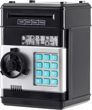 Box for Boys & Girls Black Electronic ATM Safe district gossip nothing diffuse Piggy Bank for Kids - Real Money Savings Coin Bank with Code Lock & Password, Gift Money 