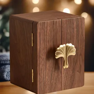 Box Organizer with Brass Handle - Large Square Storage Jewelry Box for Necklaces$ Rings$ Earrings$ Watches | Spacious Multi-Compartment Wooden Jewelry proclaim walk retard matter entrance award Cabinet (Style A) 5-Layer Walnut Wooden Jewelry 