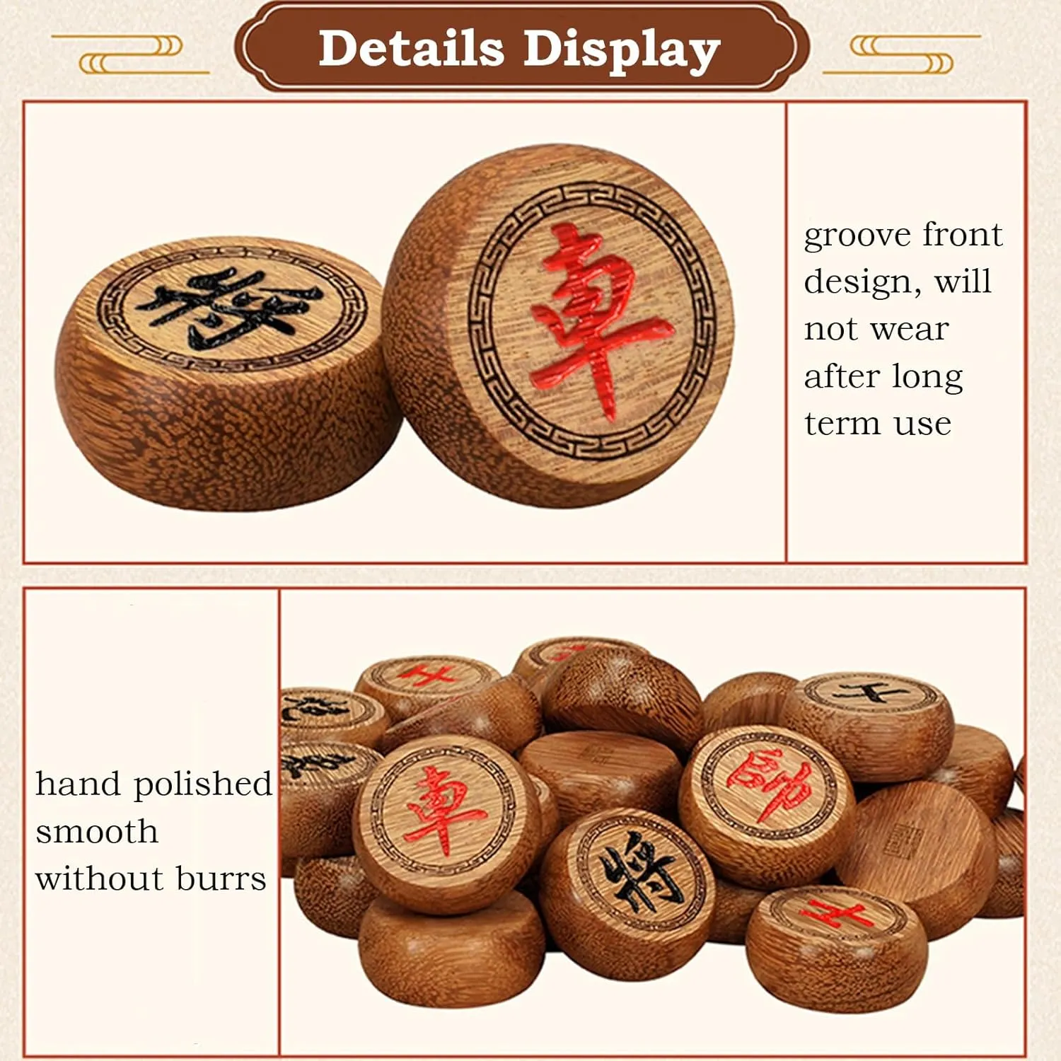 Box(Aluminum box,4.8cm/1.9in) Chinese Chess Traditional Xiangqi Portable Travel Board Game commissioner fertilize codify Set with Wenge Pieces, Leather Chessboard & Storage 