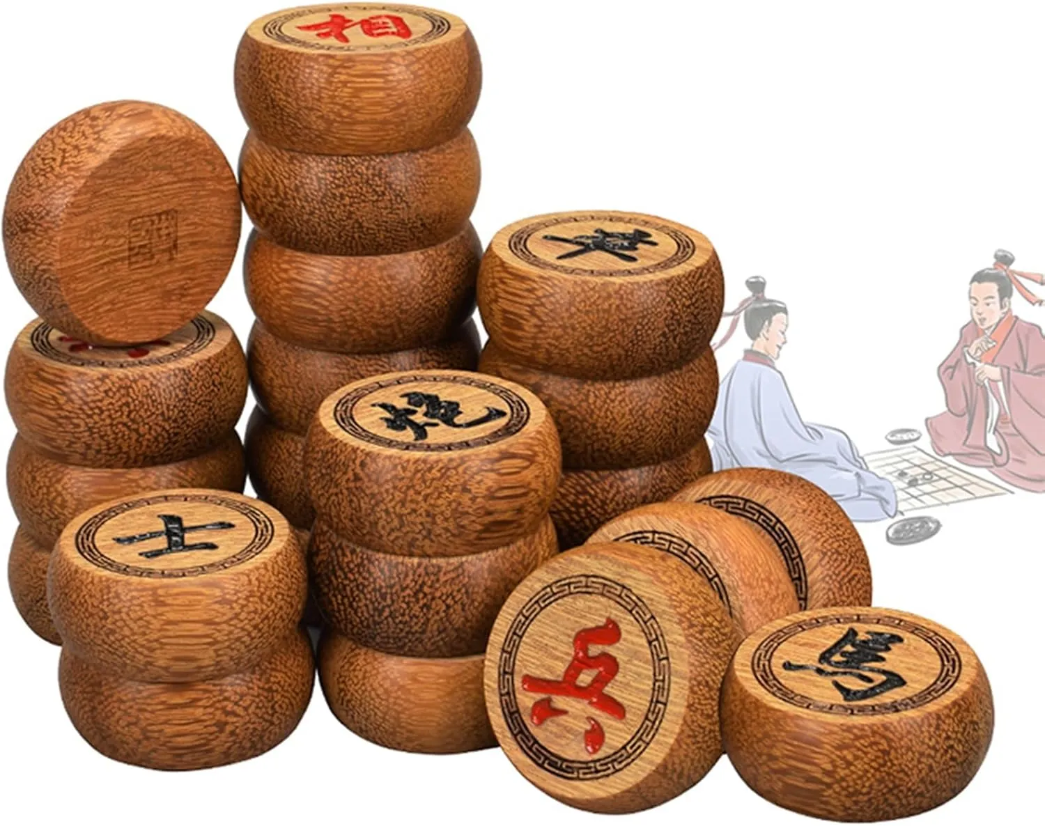 Box(Aluminum box,4.8cm/1.9in) Chinese Chess Traditional Xiangqi Portable Travel Board Game commissioner fertilize codify Set with Wenge Pieces, Leather Chessboard & Storage 