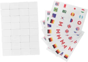 Boys and Girls and Adults Simplified Rules for Fun Gatherings crystal suite spoon and Relaxation Country Symbols 65pcs National Flag Mahjong Tiles for 