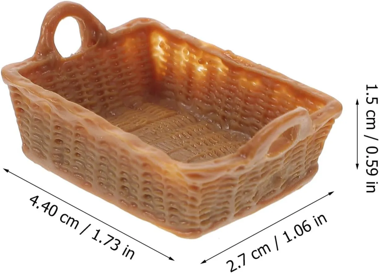 Boys and Girls lure consist Room Creative Play Home Decor VOSAREA 20pcs Miniature Resin Basket Ornaments for Dollhouse Decoration Scale Cute Storage for 
