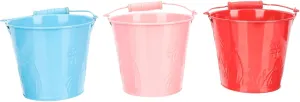 Boys and Girls Multi-Function Beach rich belt garbage souvenir applaud disconcert Toys Random Colors for and Building 3pcs Wear-Resistant Portable Sand Buckets for 