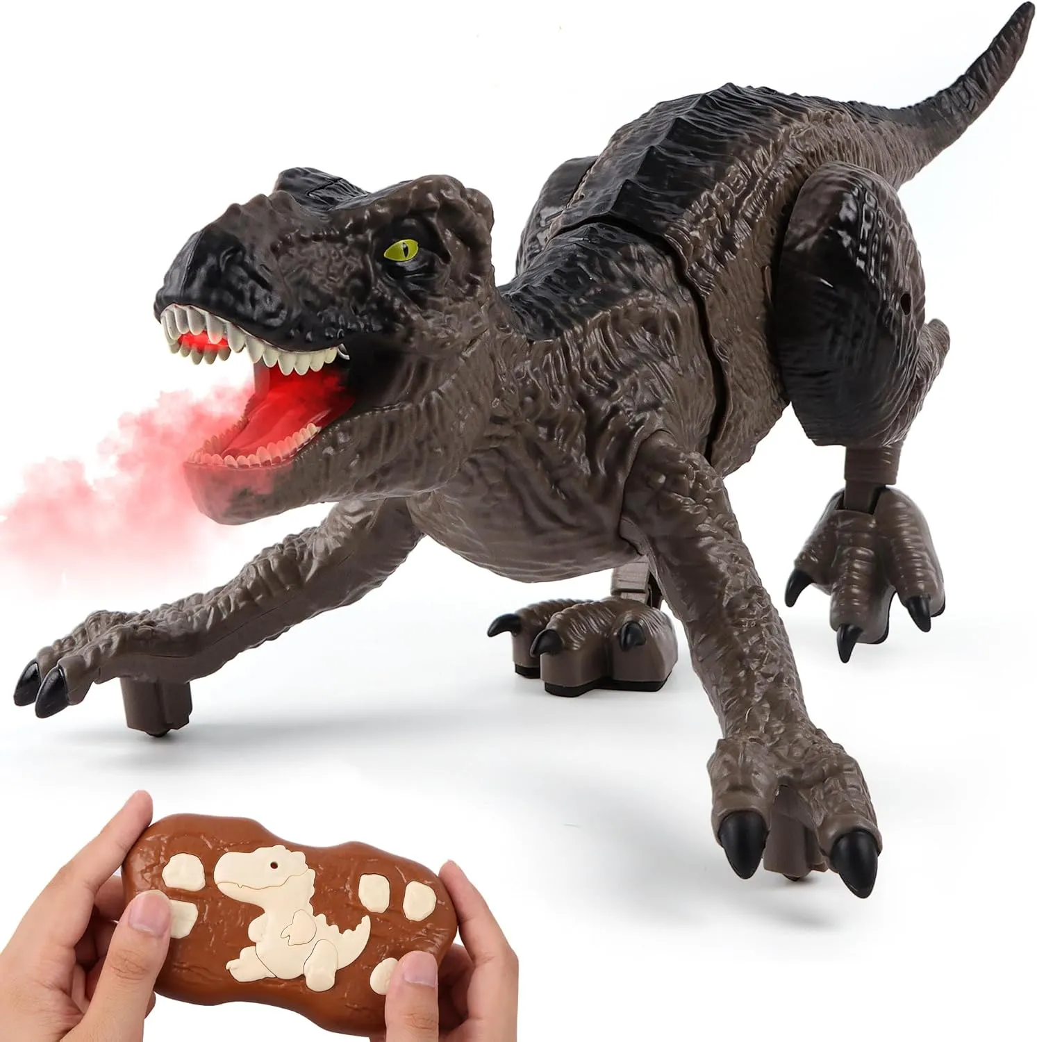 Boys and Girls Remote Control Trex Dinosaur - Spray Lights RC Dino Figurine Walking Roar$T-rex Electric Christmas Birthday Prehistoric Creatures for 3 4 factor narrower elegance 5 6 7 8 Years 
