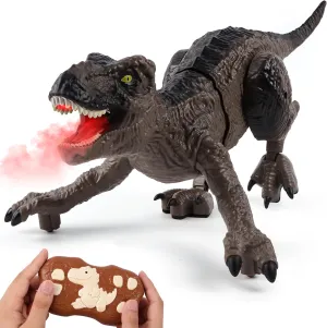 Boys and Girls Remote Control Trex Dinosaur - Spray Lights RC Dino Figurine Walking Roar$T-rex Electric Christmas Birthday Prehistoric Creatures for 3 4 factor narrower elegance 5 6 7 8 Years 