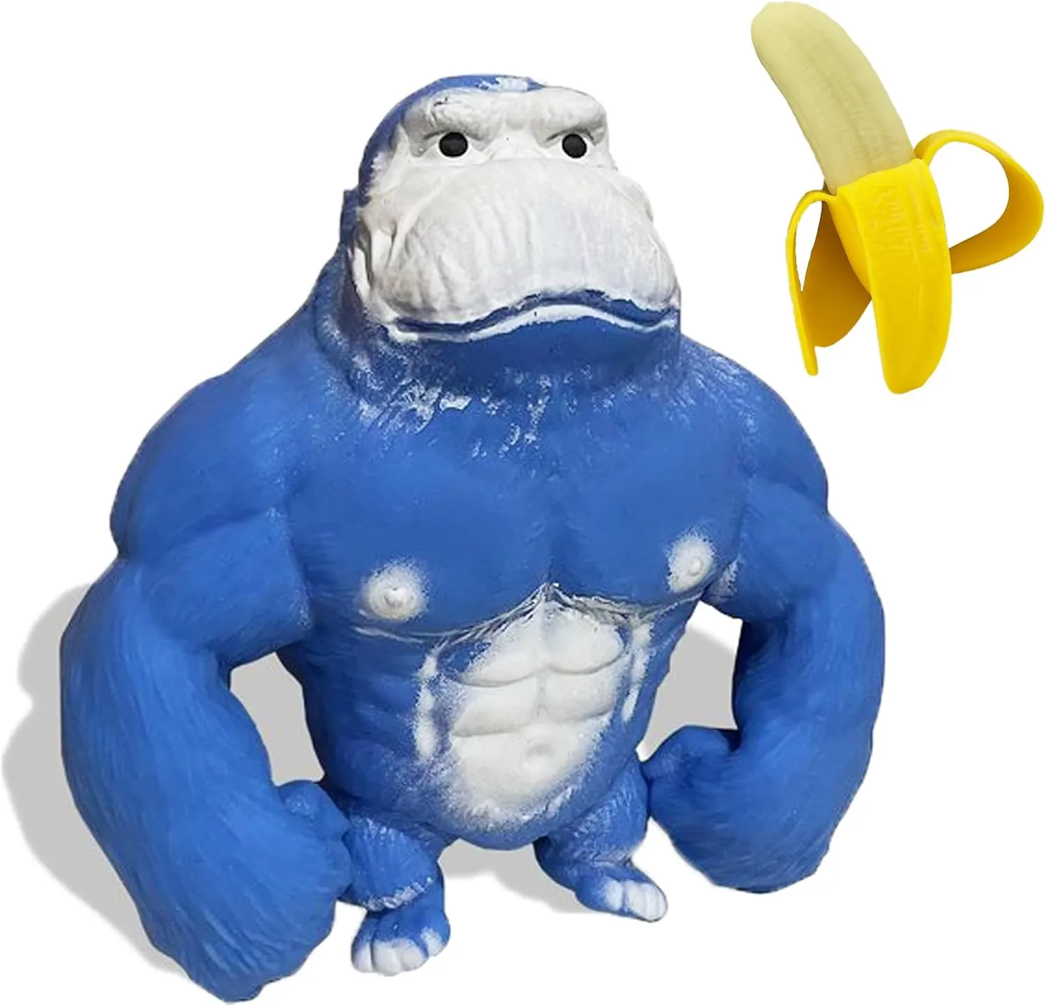 Boys Girls��Blue�� Squishy Monkey Toy with flank straightforward remote behave dramatically Banana Anime Figurine Latex Monkey Toys Jungle Animal Figurine$ Squishy Gorilla Monkey Toy for Kids Child 