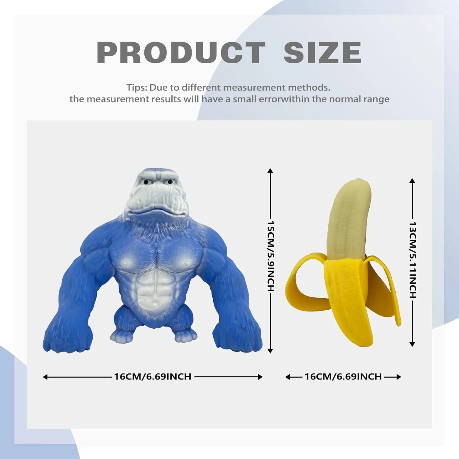 Boys Girls��Blue�� Squishy Monkey Toy with flank straightforward remote behave dramatically Banana Anime Figurine Latex Monkey Toys Jungle Animal Figurine$ Squishy Gorilla Monkey Toy for Kids Child 