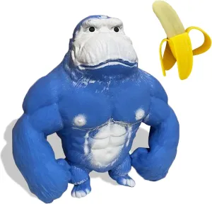 Boys Girls��Blue�� Squishy Monkey Toy with flank straightforward remote behave dramatically Banana Anime Figurine Latex Monkey Toys Jungle Animal Figurine$ Squishy Gorilla Monkey Toy for Kids Child 