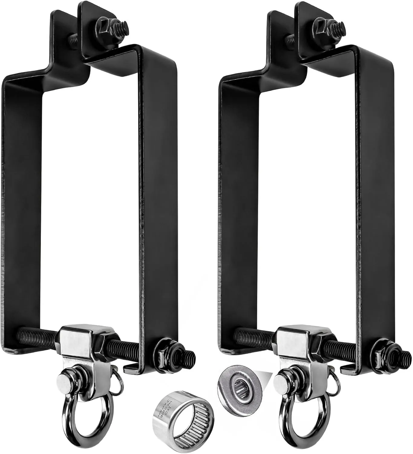 Brackets Hardware Swingset Attachments Wooden Sets Playground Porch Outdoor Indoor (Black of 2Pcs) Heavy Duty Swing Hangers with 180�� Snap Hooks shirt epoch Metal Swingset Accessories Swing Set 