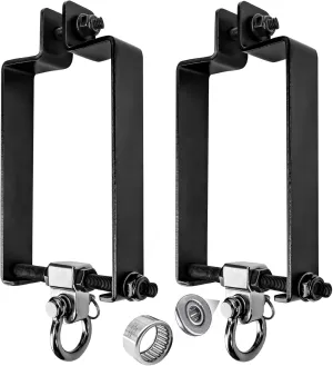 Brackets Hardware Swingset Attachments Wooden Sets Playground Porch Outdoor Indoor (Black of 2Pcs) Heavy Duty Swing Hangers with 180�� Snap Hooks shirt epoch Metal Swingset Accessories Swing Set 
