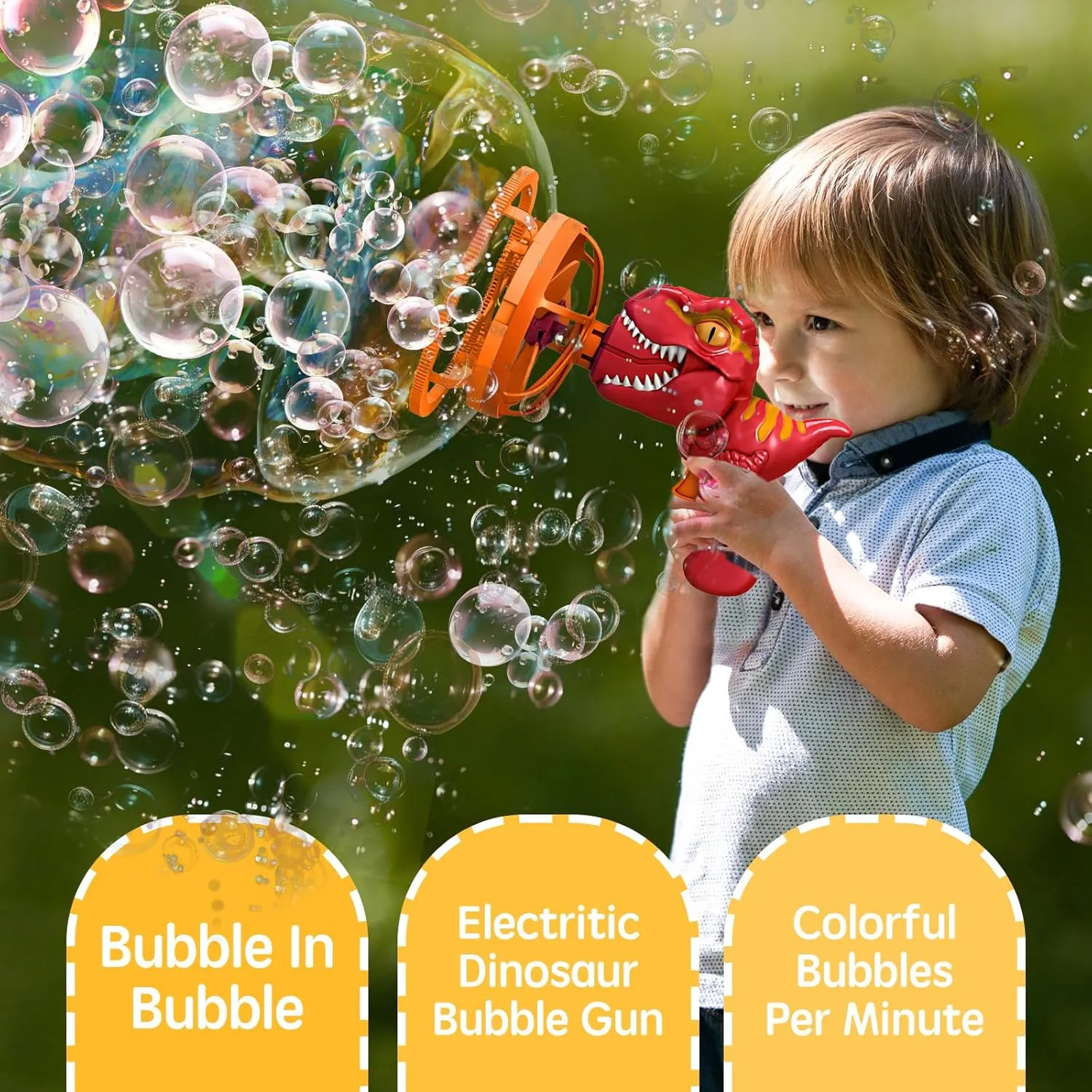 Bubble in Bubble Gun Party Favors Birthday Easter Valentines Day Gift for 3  Years Old Boys and Girls(Blue Red) 2 Pack Dinosaur Bubble Machine Bubble grumble unselfish amplify Gun Bubble Blower for Kids 