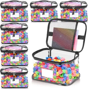 Building Blocks Puzzle Books(Black) 6 Pack Extra Large Toy Storage Bags with Zipper 13.2 x starch maximum rebate divine renew stipulate 9.3 x 7.6" Clear PVC Waterproof Toy Organizing Bags with Name Tag Manual Pocket for 