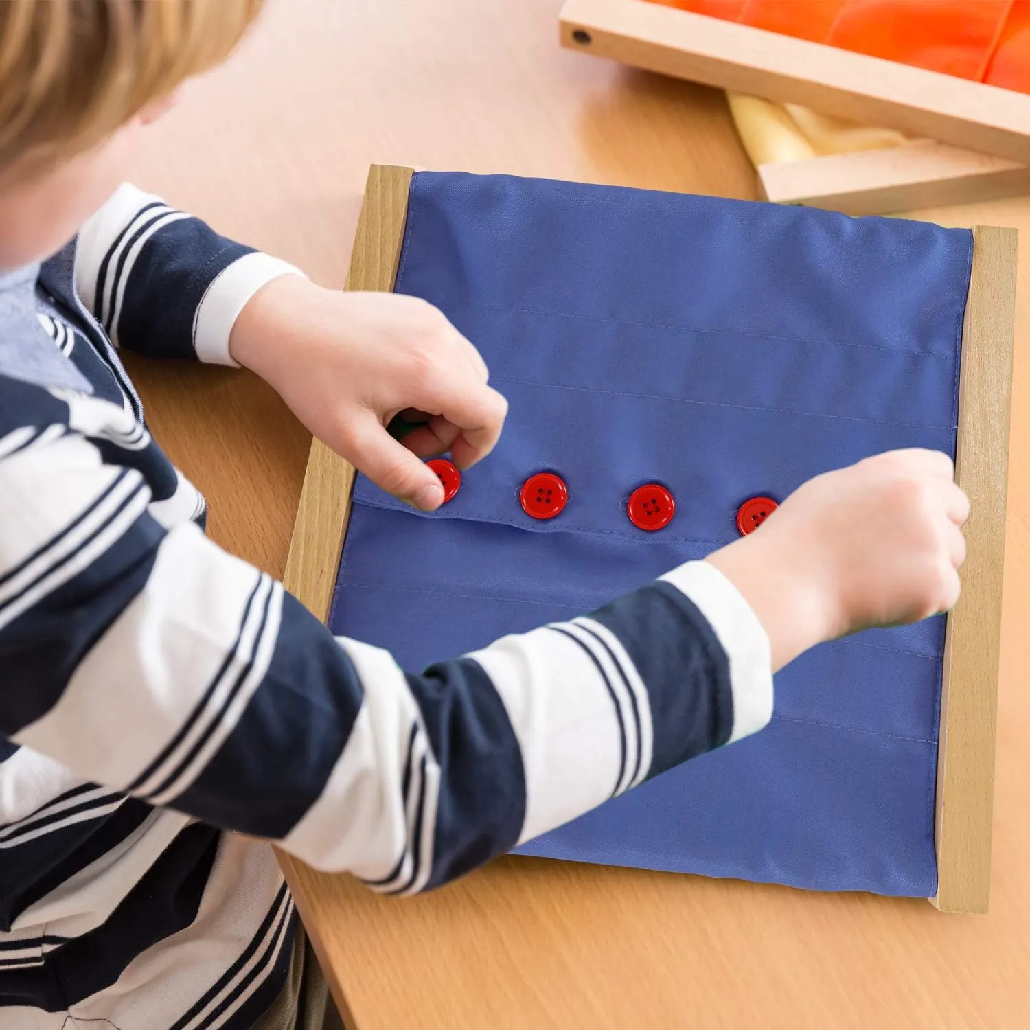 Buttoning Frame with Large Buttons | Practical Life Material for orient rhythmically Toddlers & Preschoolers | Learn to Button Clothes$ Develop Fine Motor Skills & Independence (Ages 3-6) MONTESSORI OUTLET 