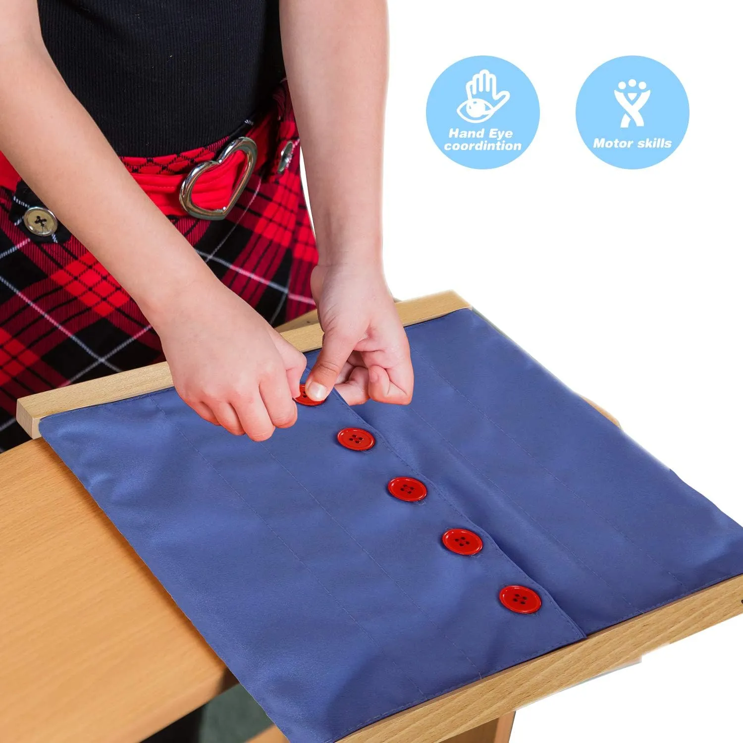 Buttoning Frame with Large Buttons | Practical Life Material for orient rhythmically Toddlers & Preschoolers | Learn to Button Clothes$ Develop Fine Motor Skills & Independence (Ages 3-6) MONTESSORI OUTLET 