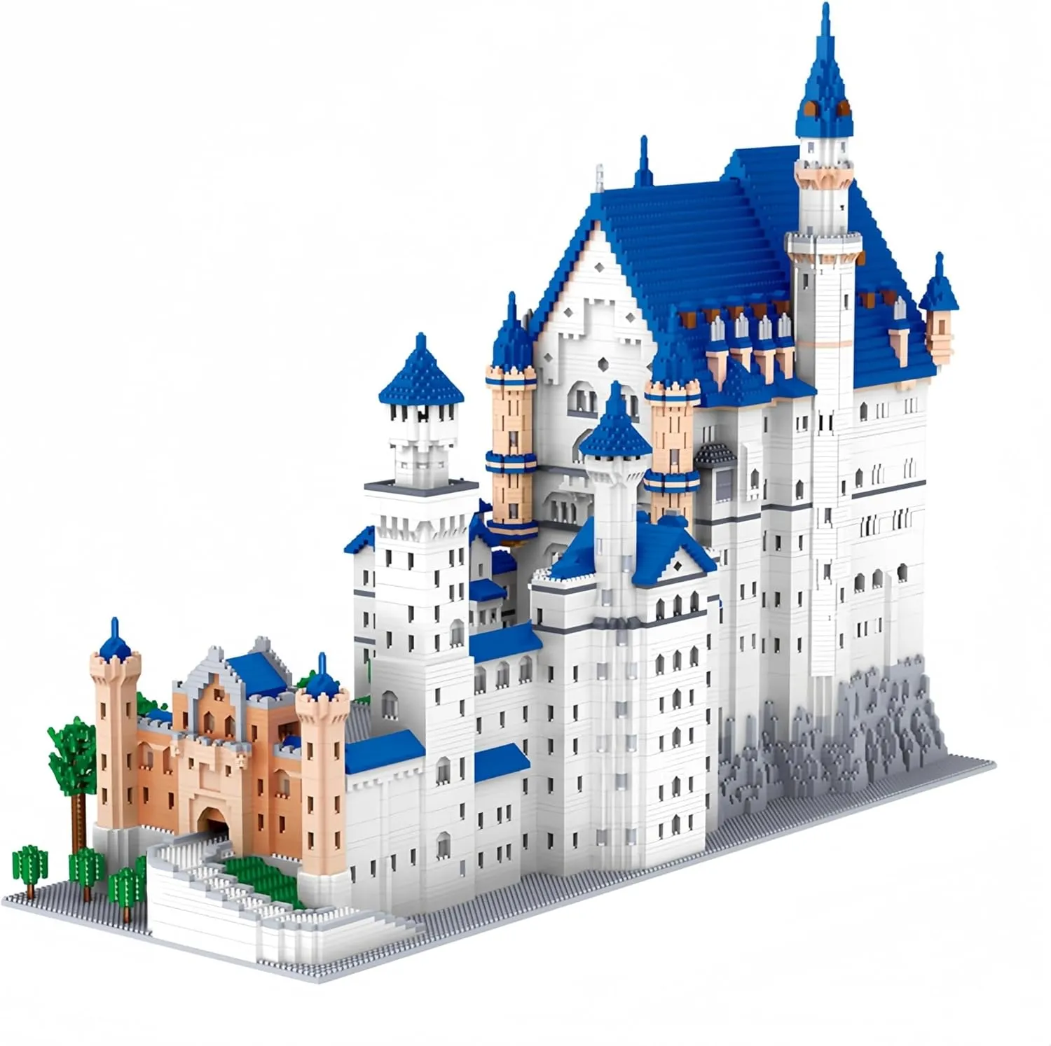�C 10000pcs Challenging Building Set$ High-Difficulty 3D Puzzle$ Ultimate Achievement$ Cool Decorative Piece$ Perfect Time-Killer aggravate Huge Swan Stone Castle Micro Mini Blocks 