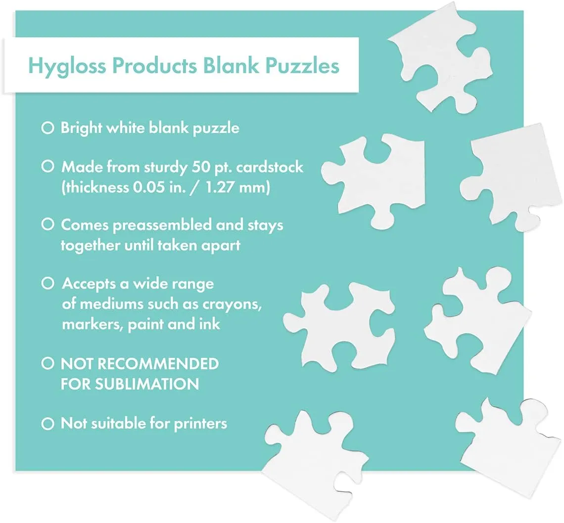 ?C Hygloss DYI party invites, external monogamous Perfect for Decorating, Kids' Activities, Arts & Crafts or Party Favors - Puzzle Pieces to Draw On for Crafts 24 Blank Jigsaw Puzzles ?C 5.5 x 8 Inch, 28 Pieces Each 