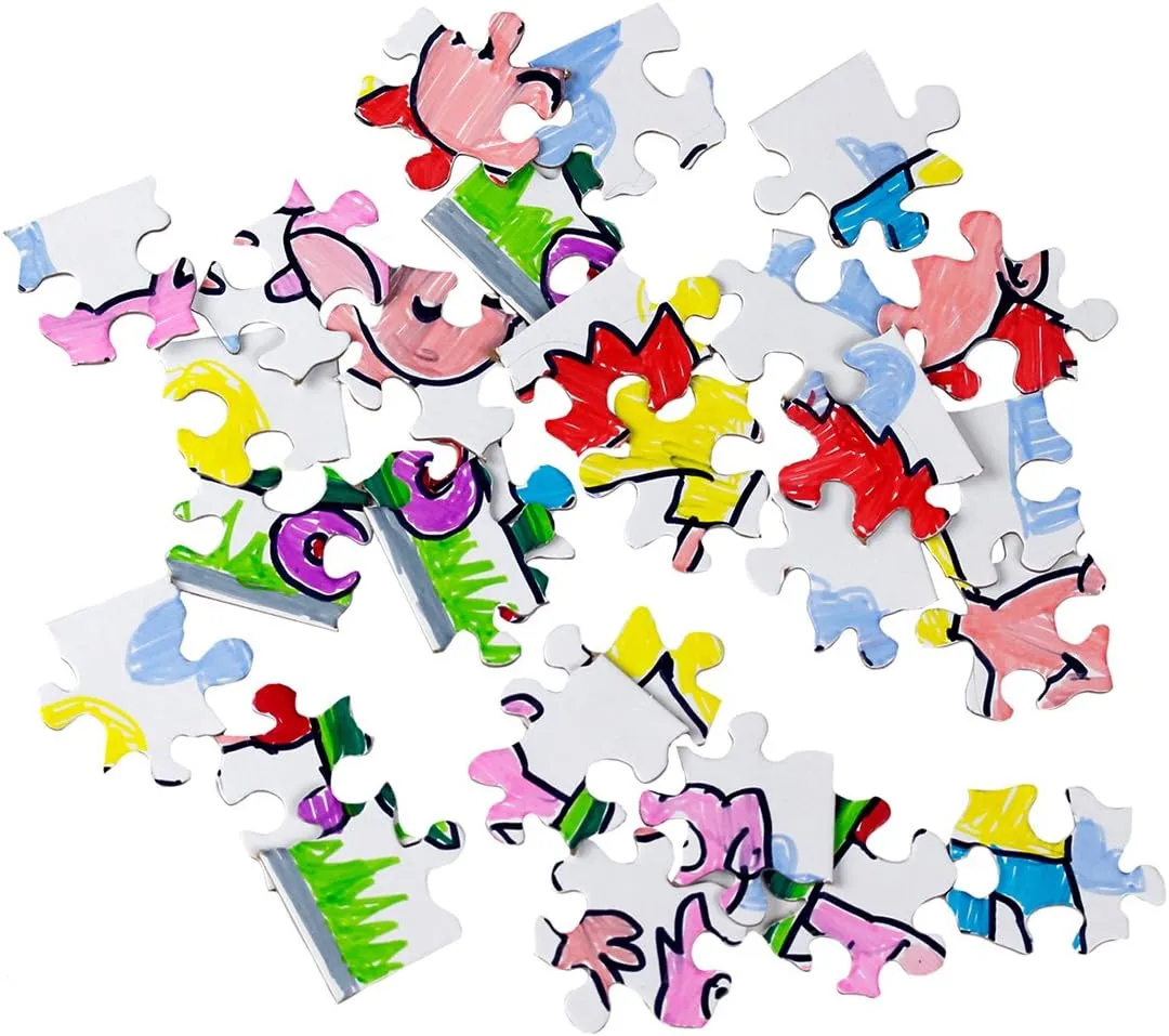 ?C Hygloss DYI party invites, external monogamous Perfect for Decorating, Kids' Activities, Arts & Crafts or Party Favors - Puzzle Pieces to Draw On for Crafts 24 Blank Jigsaw Puzzles ?C 5.5 x 8 Inch, 28 Pieces Each 