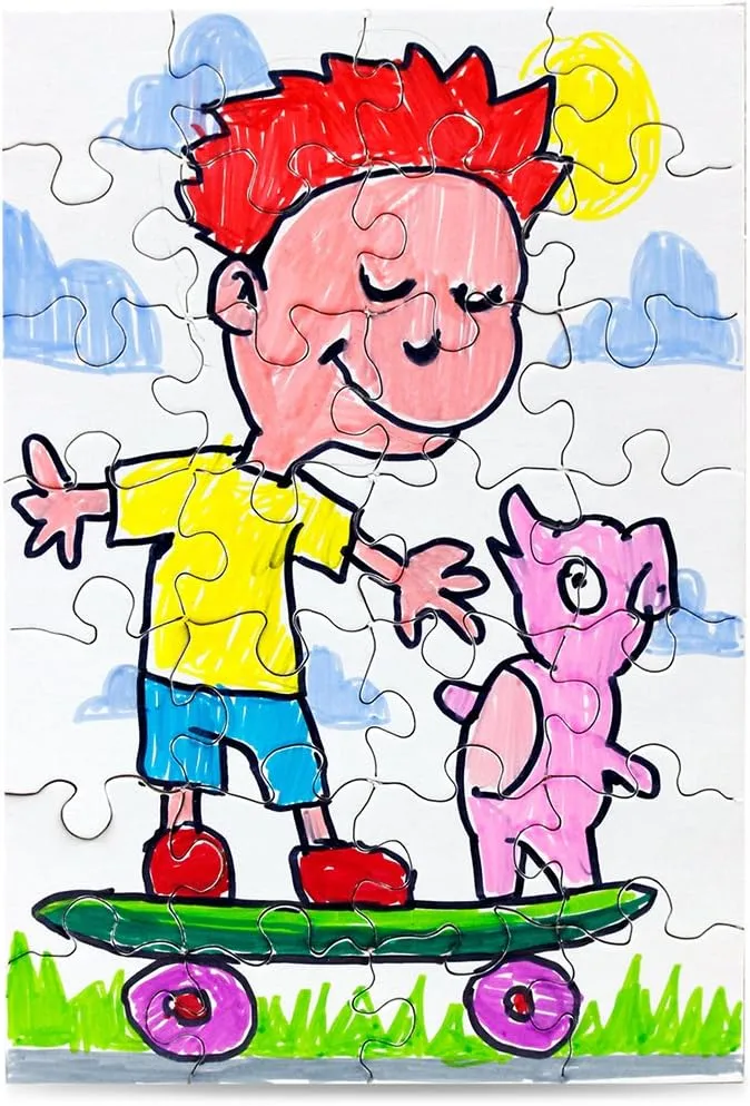 ?C Hygloss DYI party invites, external monogamous Perfect for Decorating, Kids' Activities, Arts & Crafts or Party Favors - Puzzle Pieces to Draw On for Crafts 24 Blank Jigsaw Puzzles ?C 5.5 x 8 Inch, 28 Pieces Each 