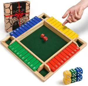 �C Smart Math Game for Kids �C Fun Learning Board Game - Nice Gift husk Packaging Wooden Shut The Box �C Indoor Dice Game �C Ideal for 2-4 Players �C Great Family Game �C Colorful Design - Comfortable Felt 